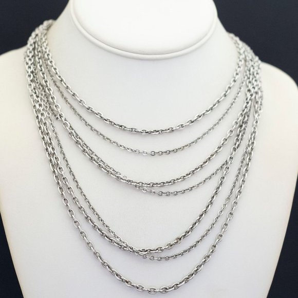 18 inch, Vintage Silver Tone Elegant Multistrand Necklace By Avon - G40 - Picture 1 of 2